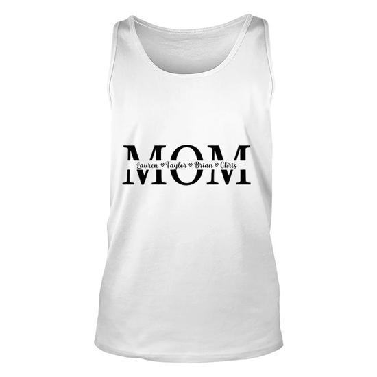 Customizable Mom Shirt with Kids' Names: Personalized Mom Shirt - Unisex Tank Top