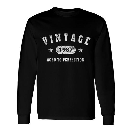 34Th Birthday Vintage 1987 Aged To Perfection Long Sleeve T-Shirt