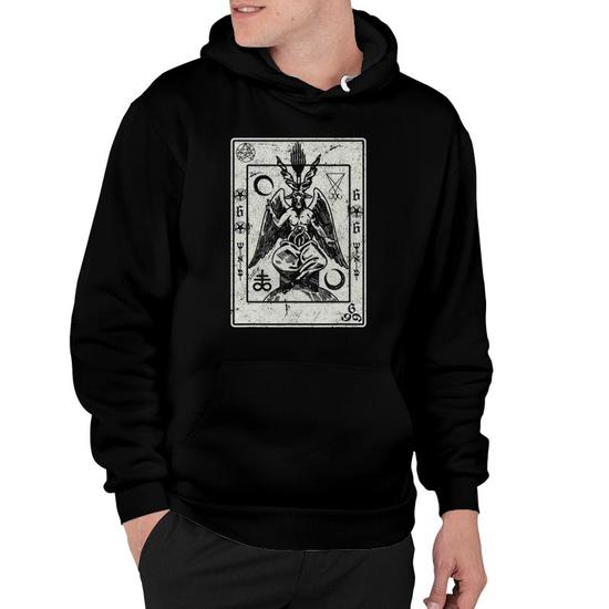 Baphomet Occult Satan Goat Head Devil Tarot Card Design Hoodie