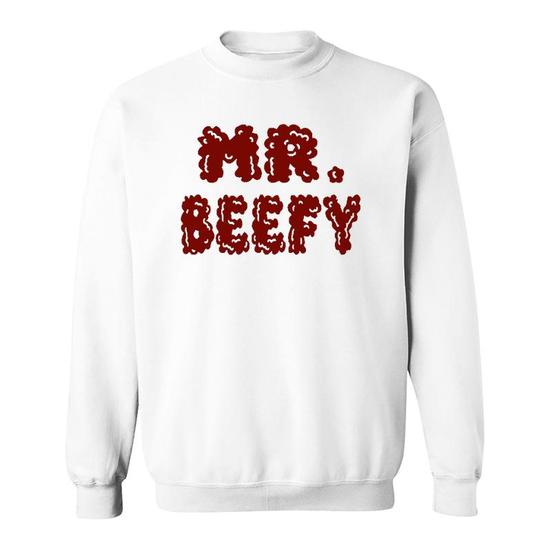 Mens Mr Beefy- Funny Graphic Art Sweatshirt | Mazezy