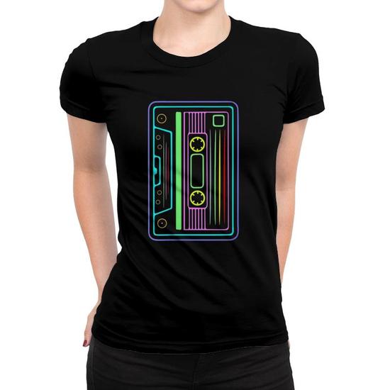 Vintage Cassette Tape T-Shirt In 80s 90s Retro Neon Style Vintage Cassette Tape T-Shirt In 80s 90s Retro Neon Style