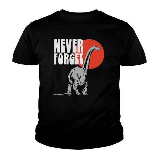 Never Forget Funny Dinosaur Extinction Retro Vintage 80S Youth T