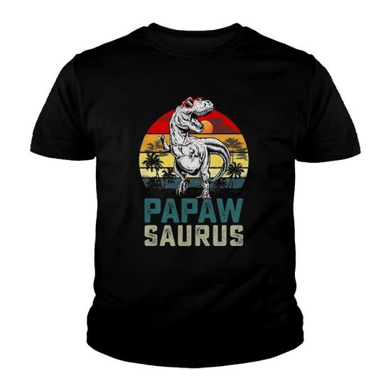Papawsaurus Dinosaur T Shirt Rex Gift Papaw Fathers Day