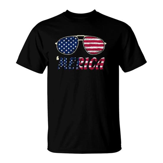 4Th Of July Merica American Flag Sunglasses Patriotic T Shirt Seseable UK