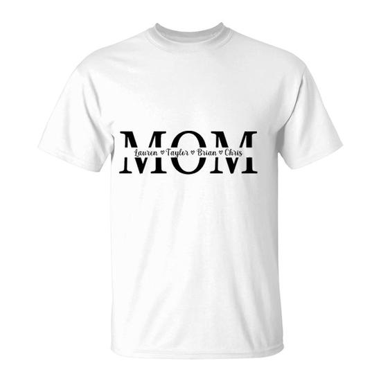 Customizable Mom Shirt with Kids' Names: Personalized Mom Shirt - T-Shirt