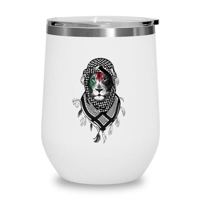 Free Palestine Gaza Palestinian Girl Palestinian Flag Wine Tumbler