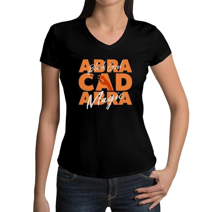 Abracadabra Black Girl Magic Women V-Neck T-Shirt