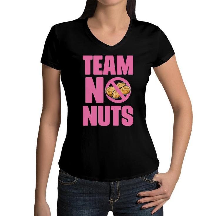 Baby Gender Reveal Party Gender Reveal Team No Nuts Girl Baby Women V-Neck T-Shirt