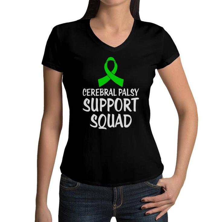 Cerebral Palsy Fight Cerebral Palsy Awareness Support Squad Women V-Neck T-Shirt