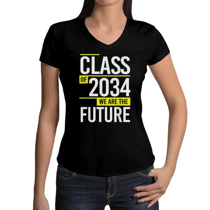 Class Of 2034  Preschool Graduation 2034 Grow With Me  Women V-Neck T-Shirt