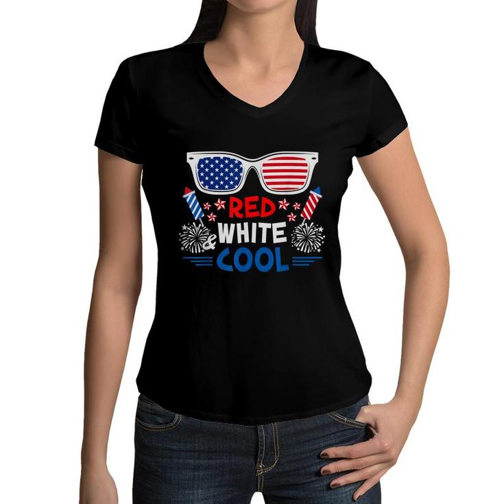 Fourth Of July 4Th July Kids Red White And Blue Patriotic  Women V-Neck T-Shirt