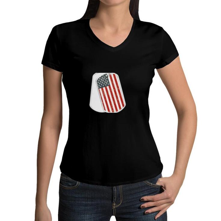 Im A Wife And Veteran Women Wife Funny Military Mothers Women V-Neck T-Shirt