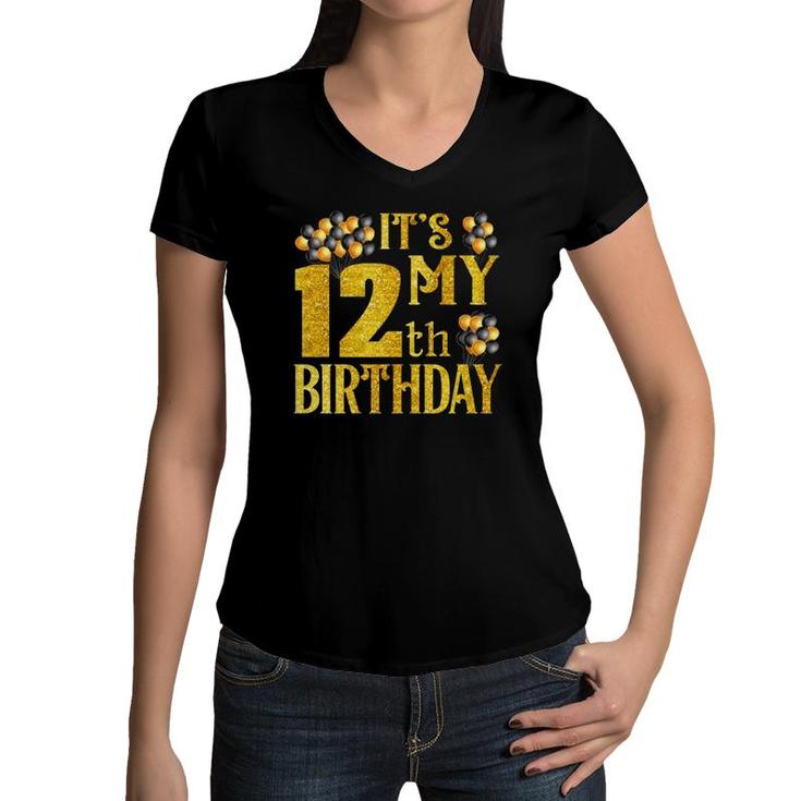 Its My 12Th Birthday Happy 2010 Birthday Tee For Girls Boys  Women V-Neck T-Shirt