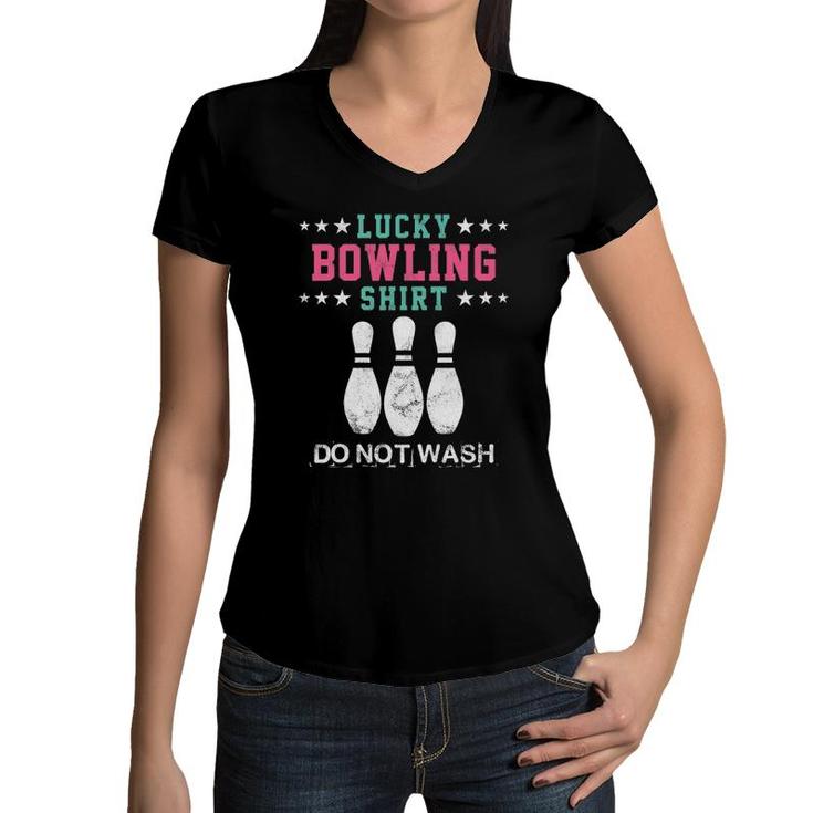 Lucky Bowling Gift For Women Or Girls Women V-Neck T-Shirt