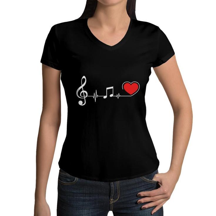 Music Teacher And How To Feel Music With All Your Heart Women V-Neck T-Shirt