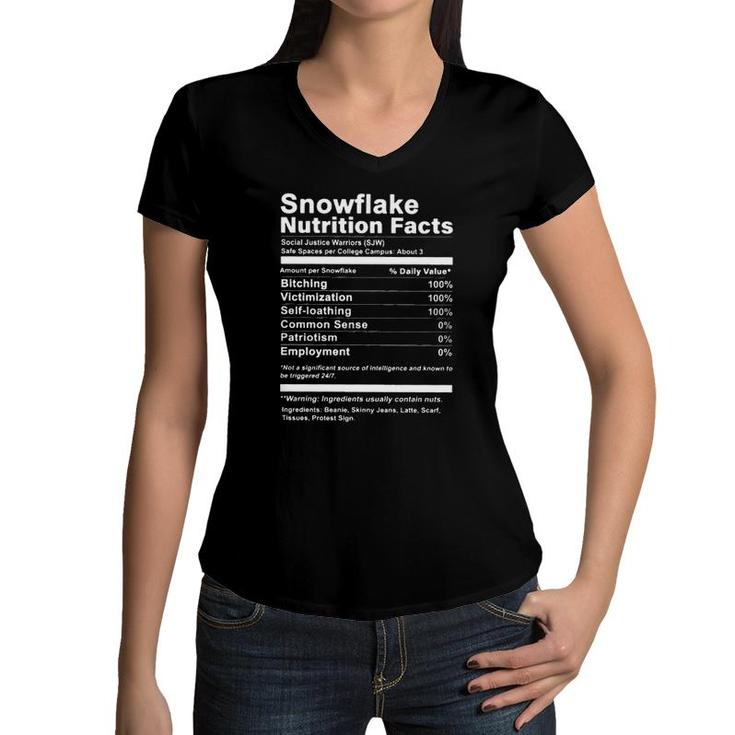 Snowflake Nutrition Facts Special 2022 Gift Women V-Neck T-Shirt