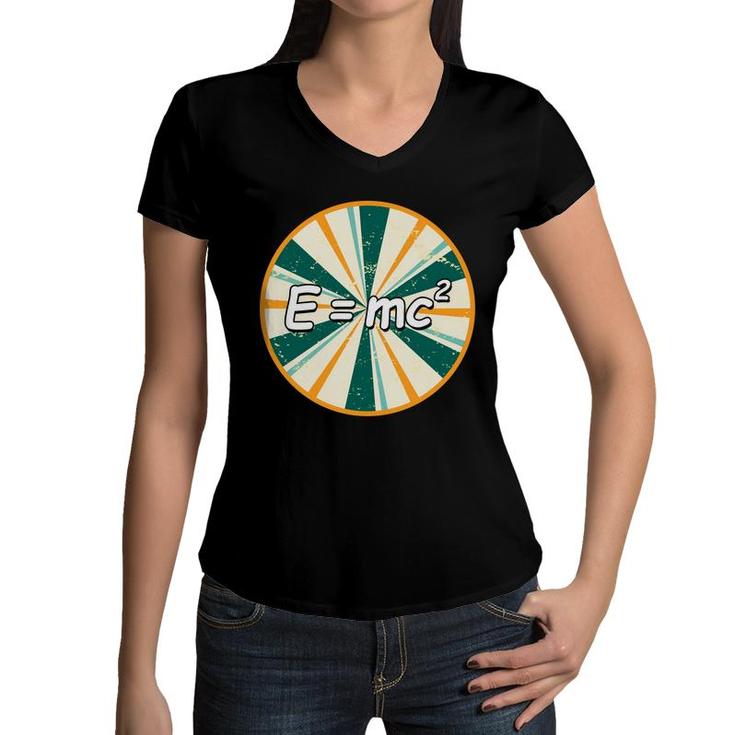 The Teacher Teaches Us Geometry With Very Easy To Understand Formulas Women V-Neck T-Shirt