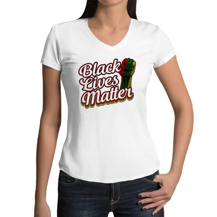 Black Lives Matter  Blm Black History Men Women Boys  Women V-Neck T-Shirt