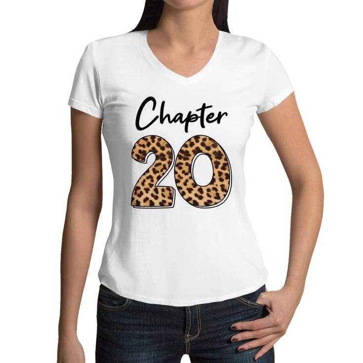 Chapter 20 Leopard Since 2002 Is Fabulous 20Th Birthday Women V-Neck T-Shirt