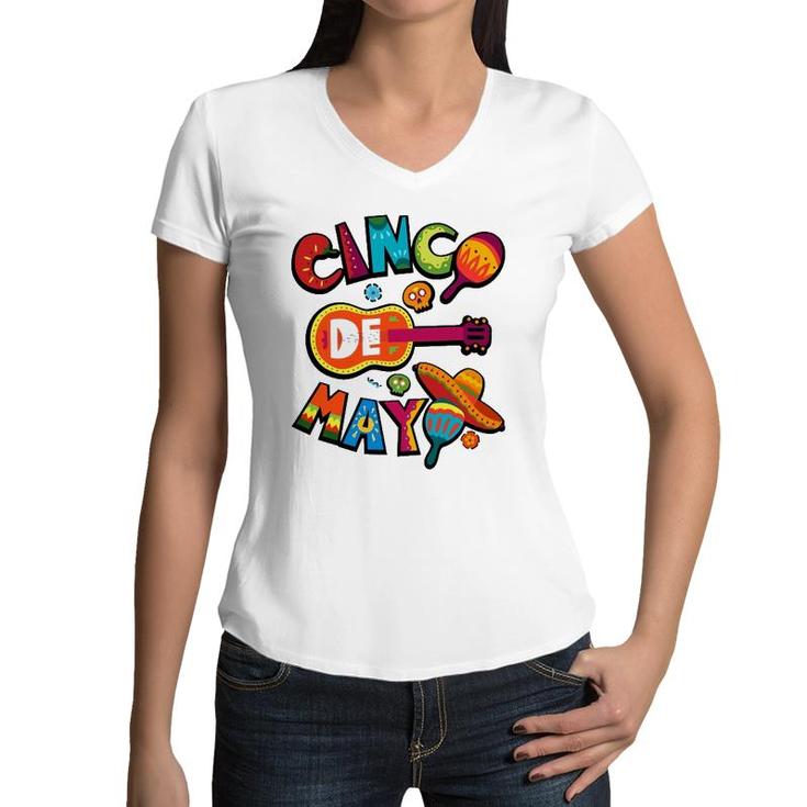 Cinco De Mayo Men Women Kids Mexican Fiesta 5 De Mayo Women V-Neck T-Shirt