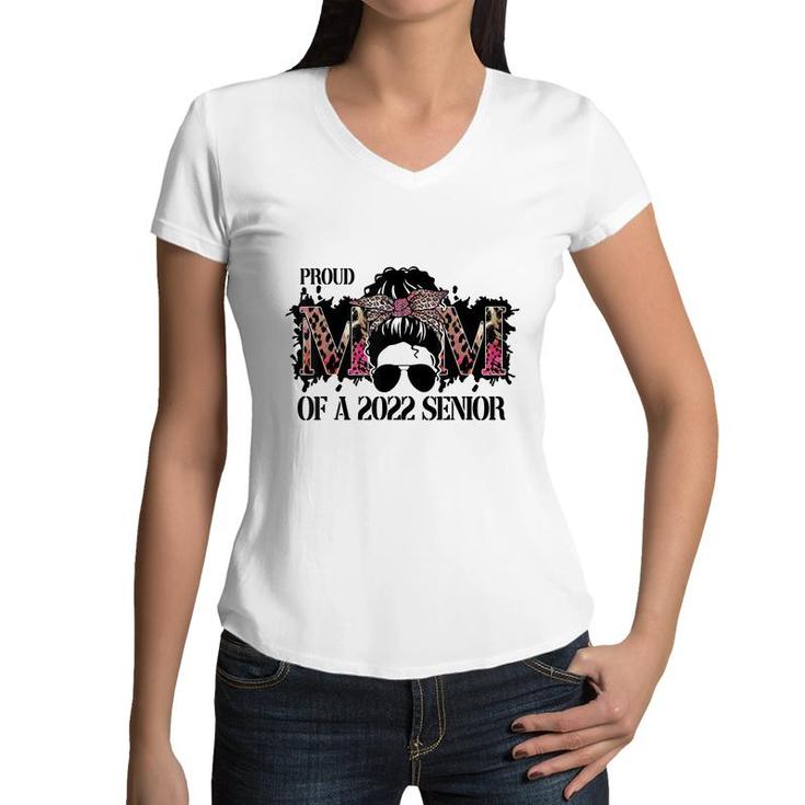 Class Of A 2022 Proud Mom Of A 2022 Senior Mothers Day  Women V-Neck T-Shirt