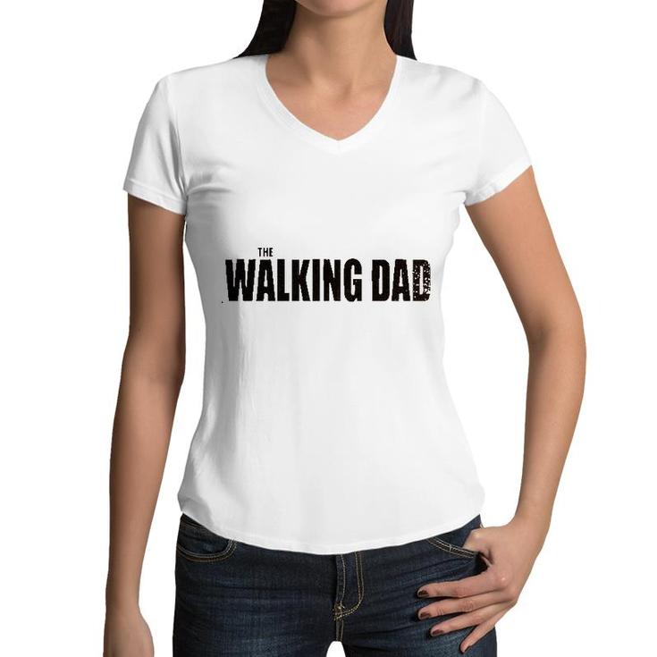 Gift For 2022 Walking Dad Simple Letter Women V-Neck T-Shirt