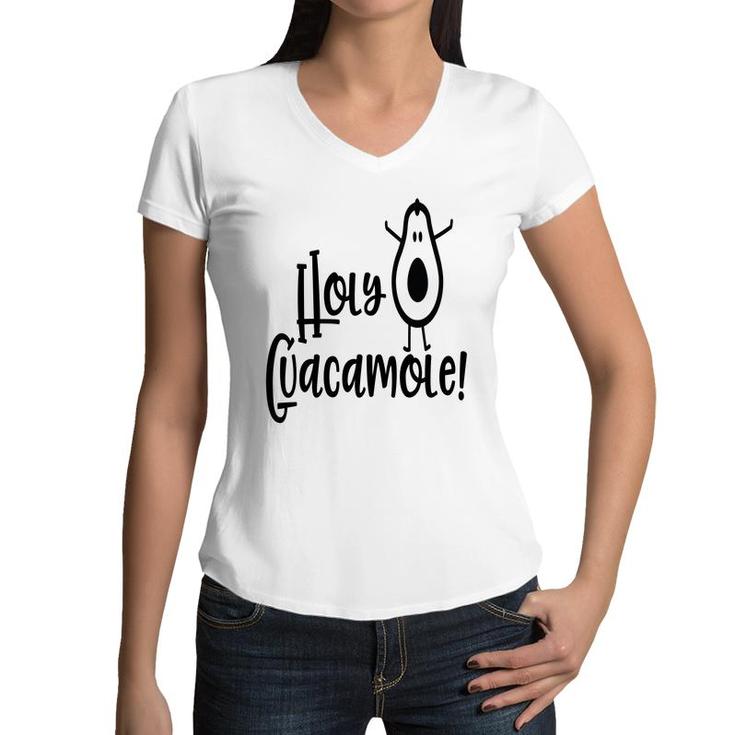 Holy Guacamole Funny Avocado  Women V-Neck T-Shirt