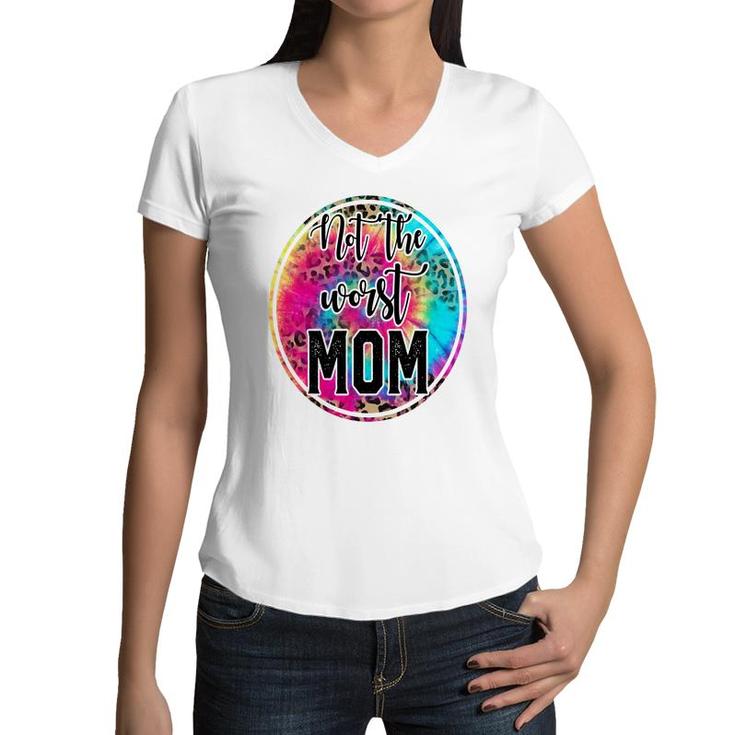 Honestly I_M Not The Worst Mom Vintage Mothers Day Women V-Neck T-Shirt