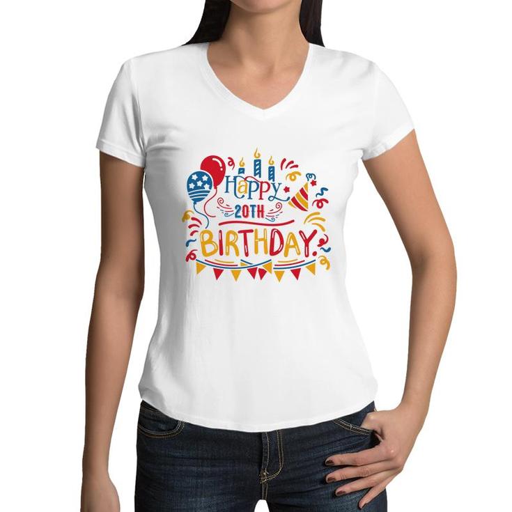 I Have Many Big Gifts In My Birthday Event  And Happy 20Th Birthday Since I Was Born In 2002 Women V-Neck T-Shirt