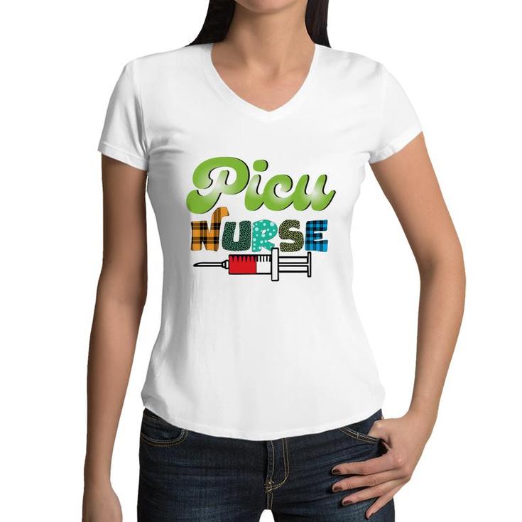 Nurses Day Picu Nurse Amazing Gift For Women 2022 Women V-Neck T-Shirt