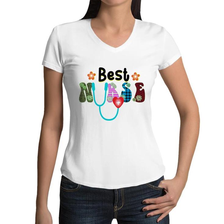 Nurses Day Wonderful Gift For Best Nurse 2022 Women V-Neck T-Shirt
