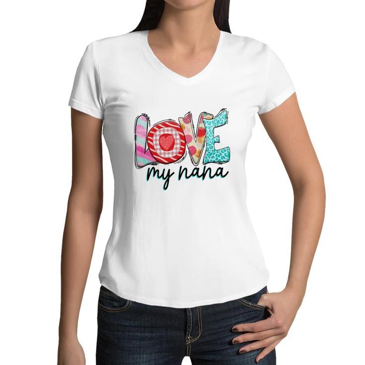 Sending Love To My Nana Gift For Grandma New Women V-Neck T-Shirt