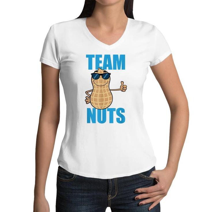 Team Nuts Funny Team Boy Baby Boy Pregnancy Announcement  Women V-Neck T-Shirt