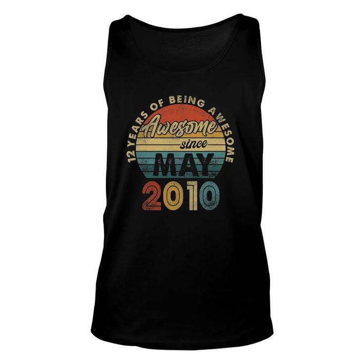 12 Years Old Retro May 2010 Vintage 12Th Birthday Gift Men Unisex Tank Top