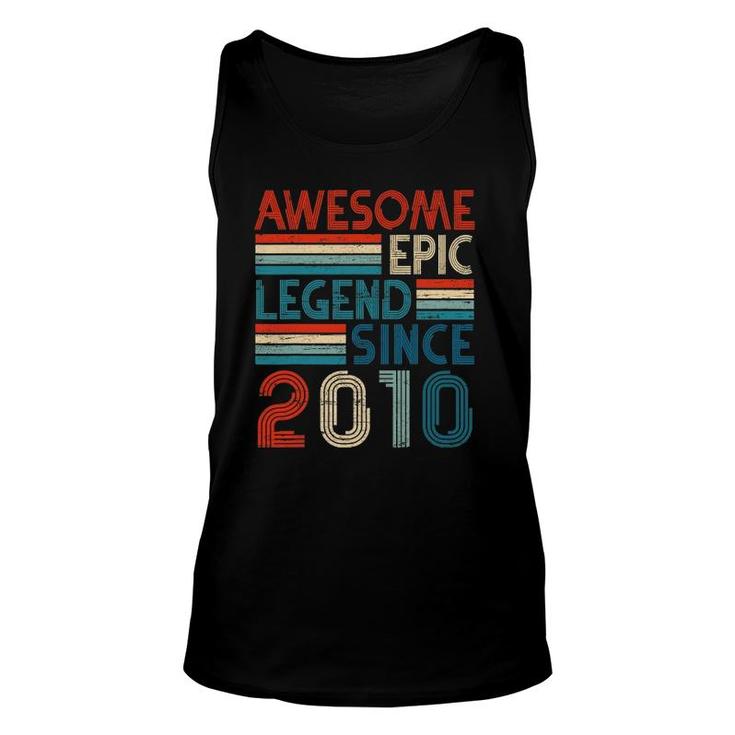 12Th Years Old Birthday Awesome Epic Legend Since 2010 Ver2 Tank Top