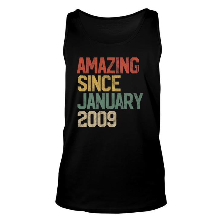 13 Years Old Gifts Amazing Since January 2009 13Th Birthday Unisex Tank Top