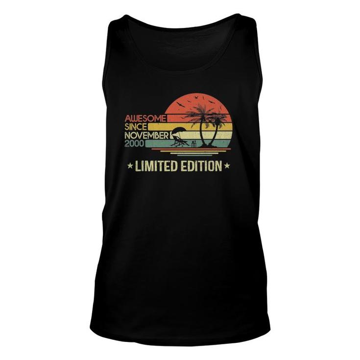 21 Years Old 21St Birthday Awesome Since November 2000  Unisex Tank Top