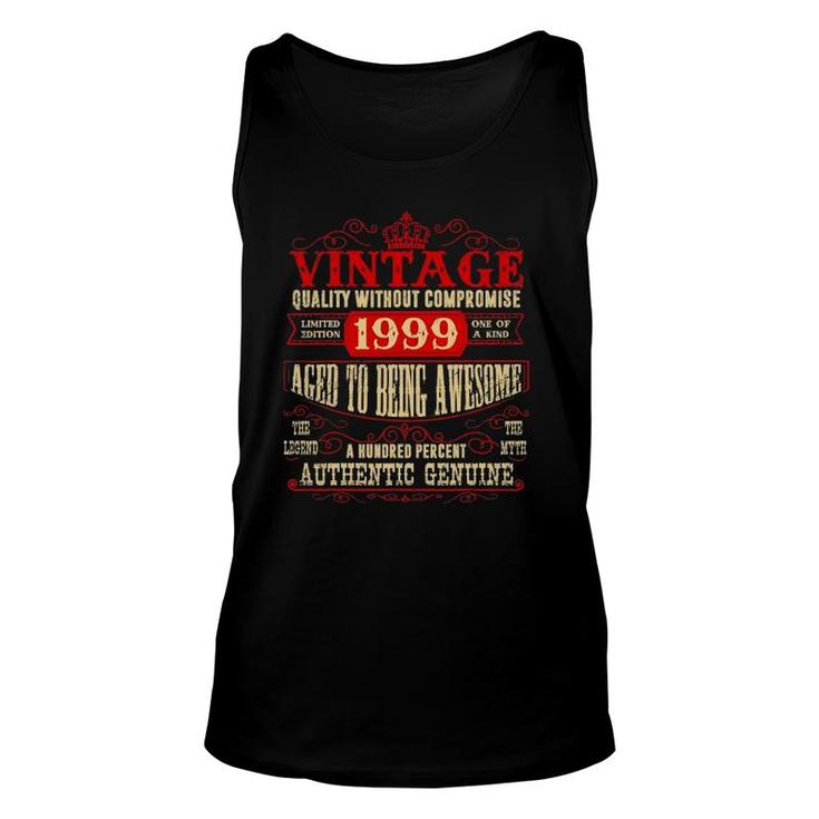 22Nd Birthday 22 Years Old Classic Gifts Vintage Made In 1999 Ver2 Unisex Tank Top