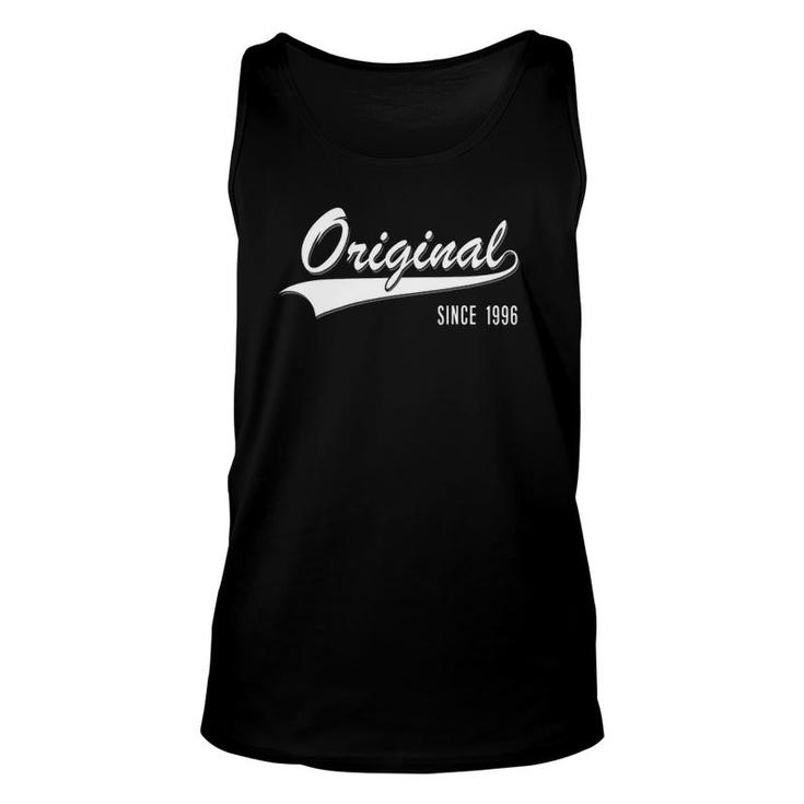 25Th Birthday Gift Original Since 1996 Aged 25 Years Old Unisex Tank Top