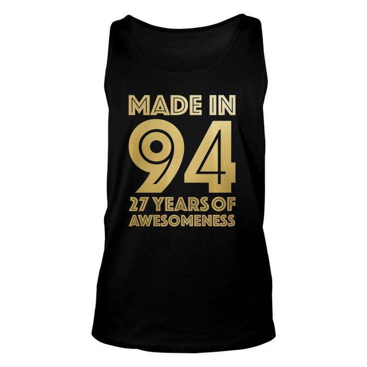 27Th Birthday Gifts Men Women 27 Years Old Daughter Son 1994  Unisex Tank Top