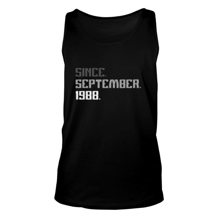 33Rd Birthday Gifts 33 Years Old Legend Since September 1988 Ver2 Unisex Tank Top