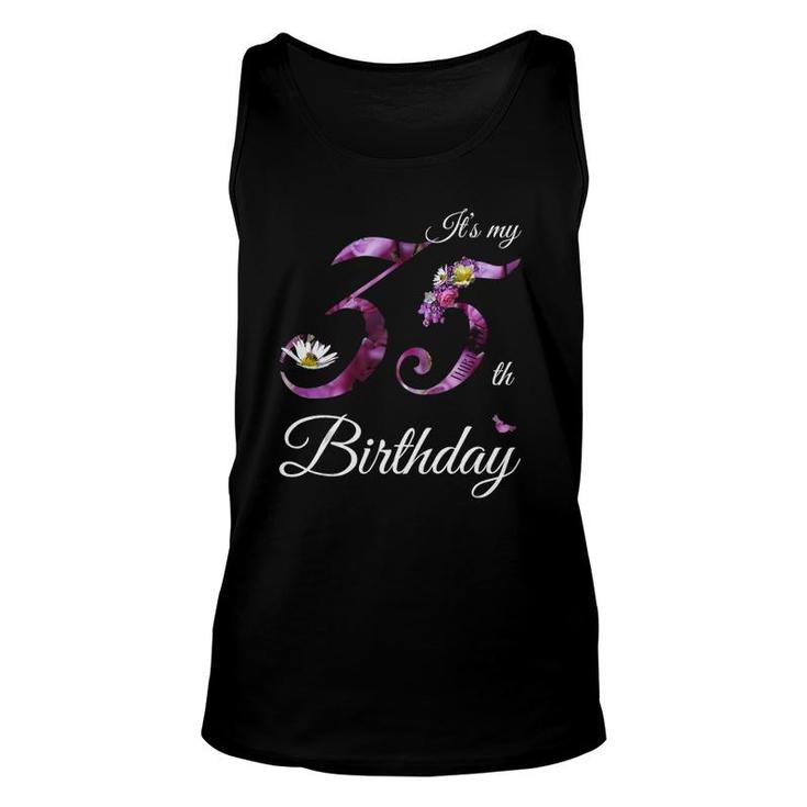 35 Years Old  Floral 1986 Its My 35Th Birthday Gift  Unisex Tank Top