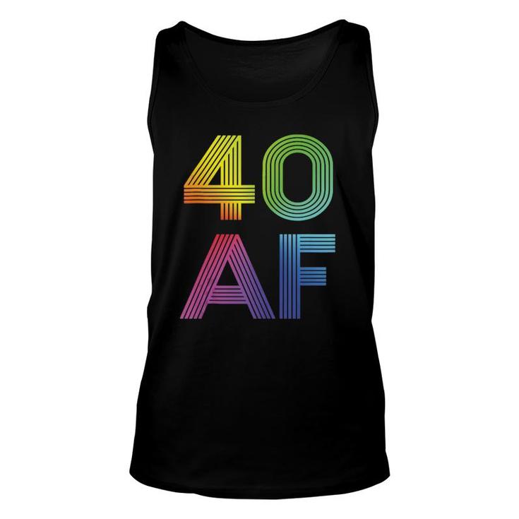 40 Af 40Th Birthday For Men & Women 40 Years Old Funny  Unisex Tank Top