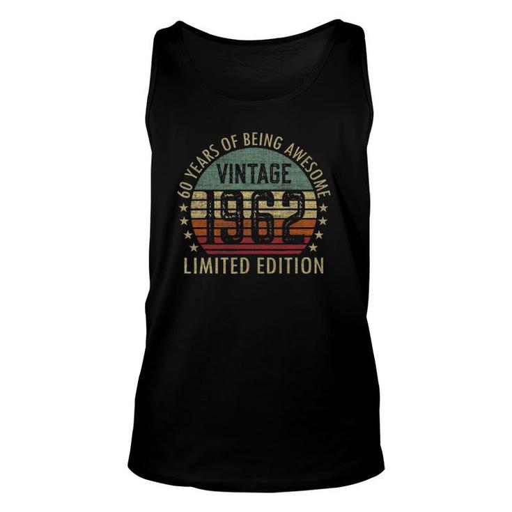 60 Years Old Vintage 1962 Limited Edition 60Th Birthday Tank Top