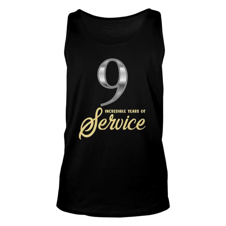 Womens 9 Years Of Service 9Th Employee Anniversary Appreciation V-Neck Tank Top