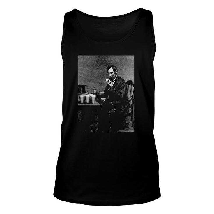 Abe Lincoln Invents Beer Pong Old Vintage Photograph Unisex Tank Top