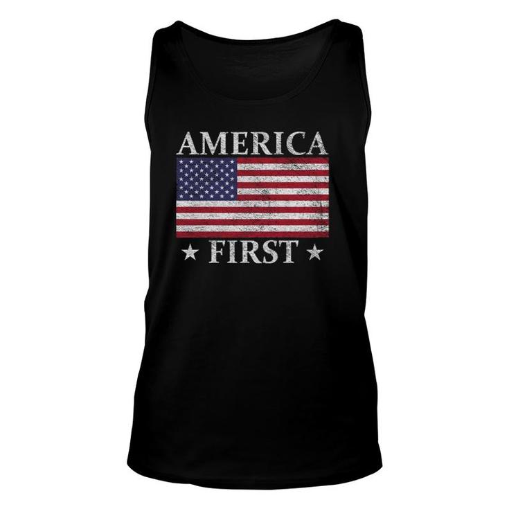 America First Usa American Flag Patriot Stars And Stripes Unisex Tank Top