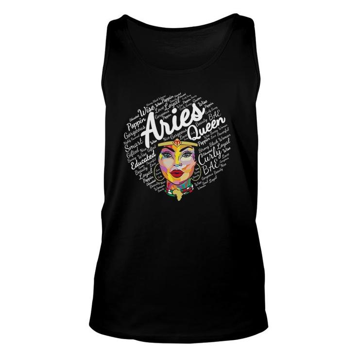 Aries Queen Gift For Black Women Born In March April Aries Unisex Tank Top