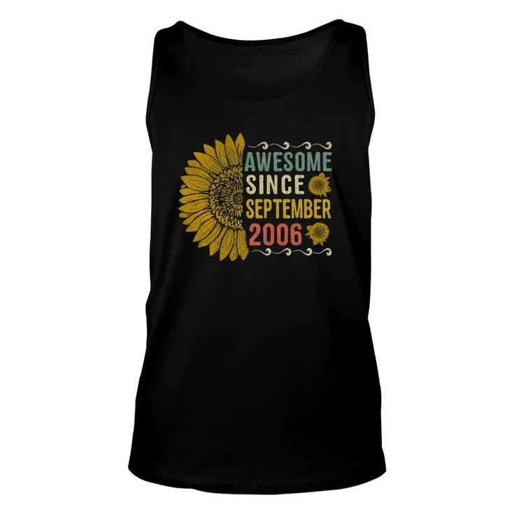 Awesome September 2006 Flower 15 Years Old 15Th Bday Gift Unisex Tank Top