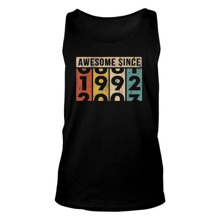 Awesome Since 1992 Vintage 1992 30Th Birthday 30 Years Old Unisex Tank Top